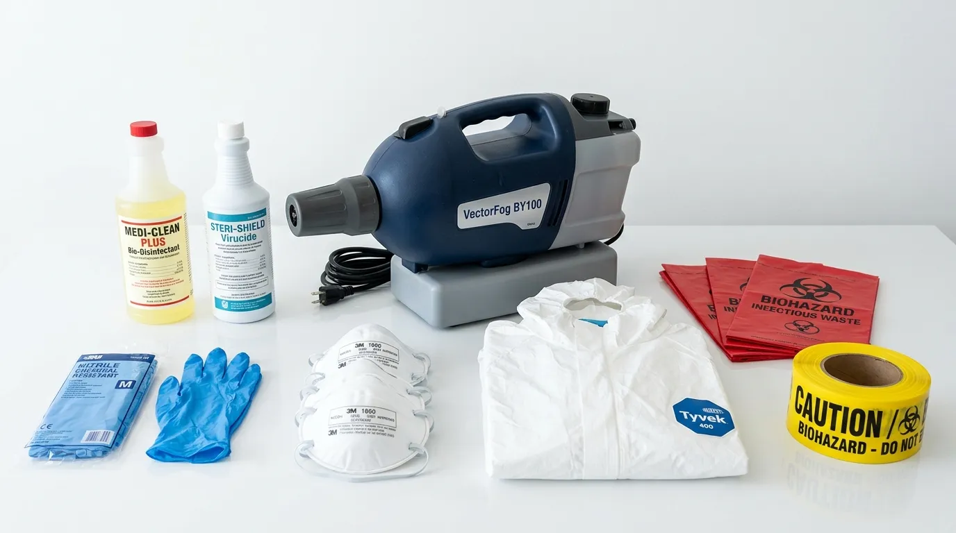 Professional biohazard remediation crew working in Highlands