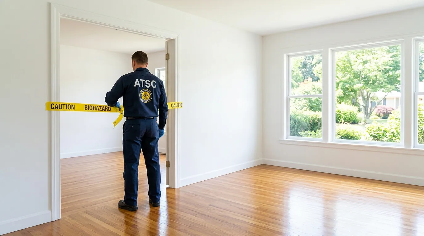 Certified biohazard cleanup crew performing Decomposition Cleanup in Highlands